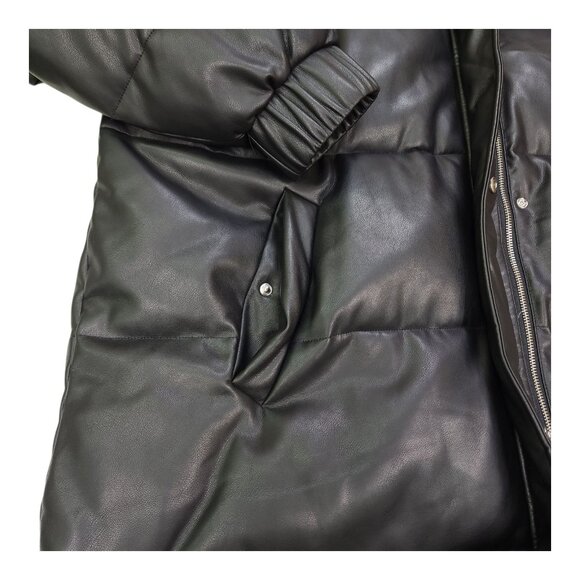 Abercrombie & Fitch Ultra Collection XXL Vegan Leather Coat Jacket 45" Long - Picture 12 of 16